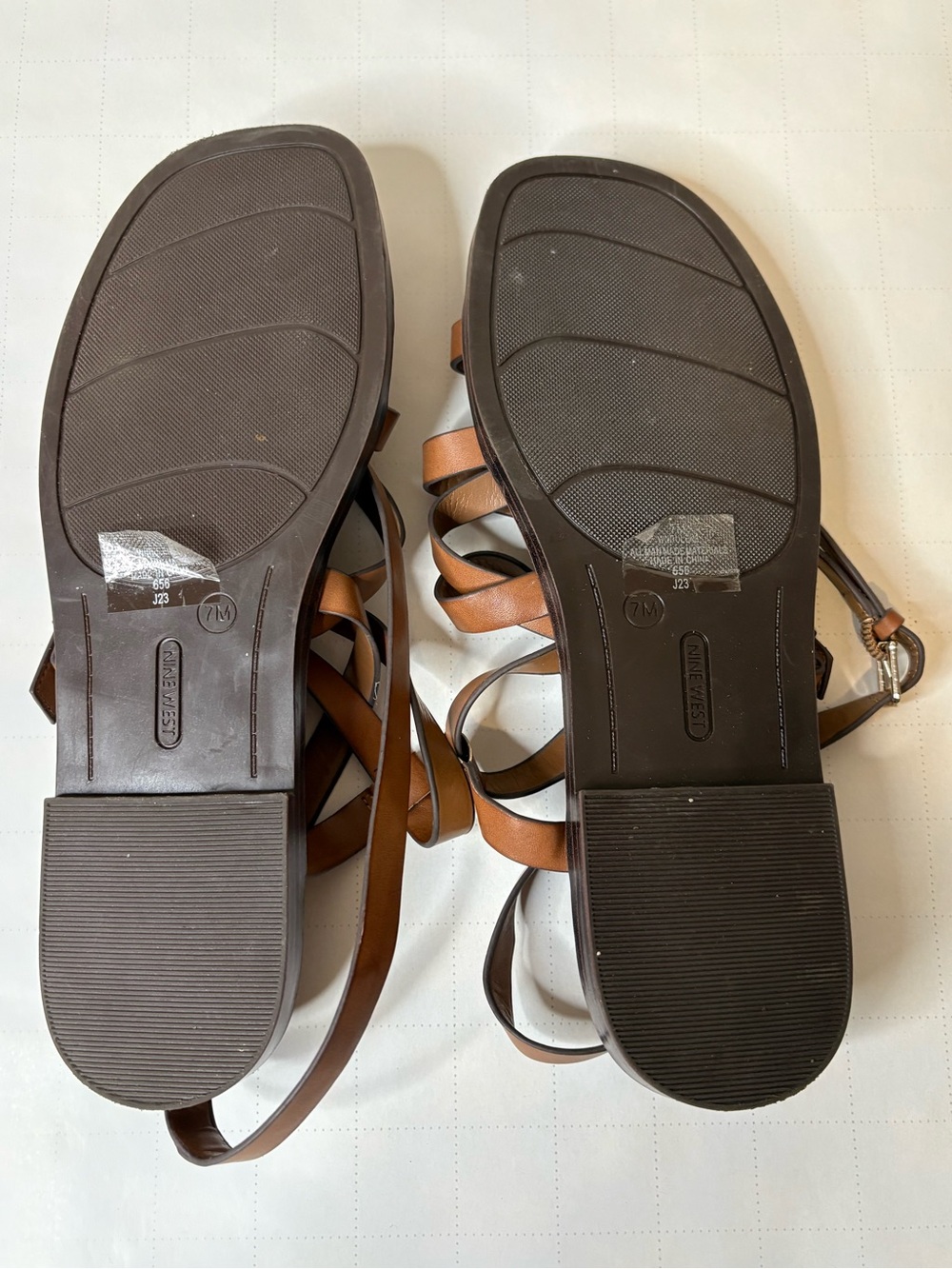 Nine West sz 7 Brown Gladiator Strappy Flat Sandals New No Box (22) - Picture 4 of 7